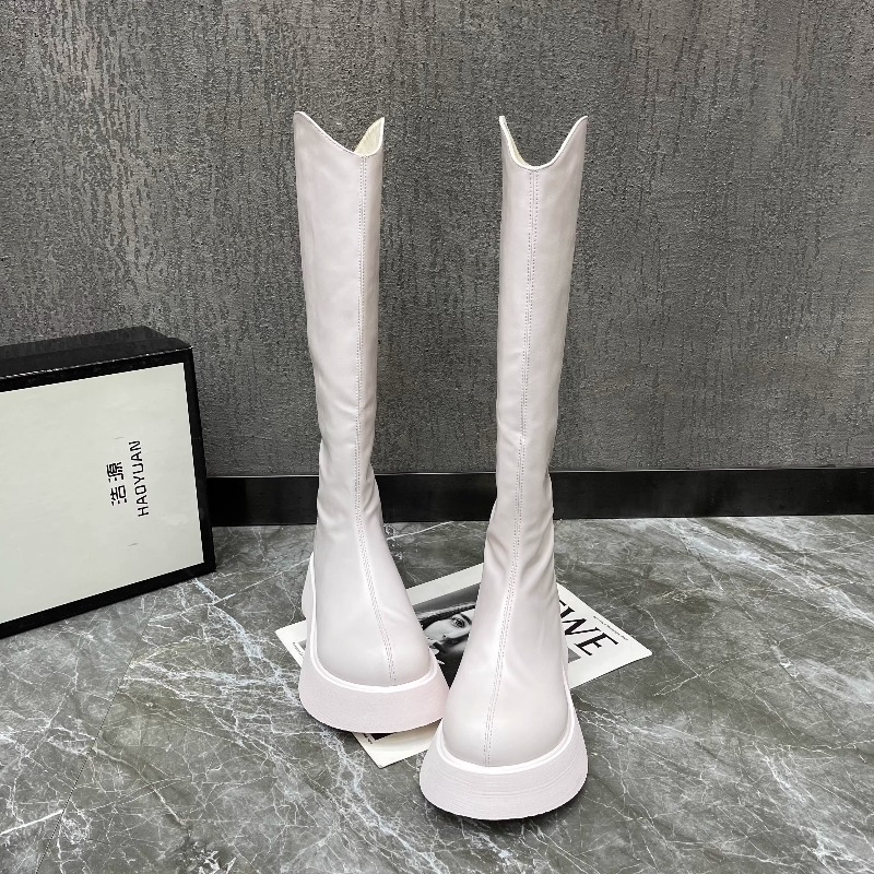 Knee High Boots Women - Women's New Simple Solid Color Platform