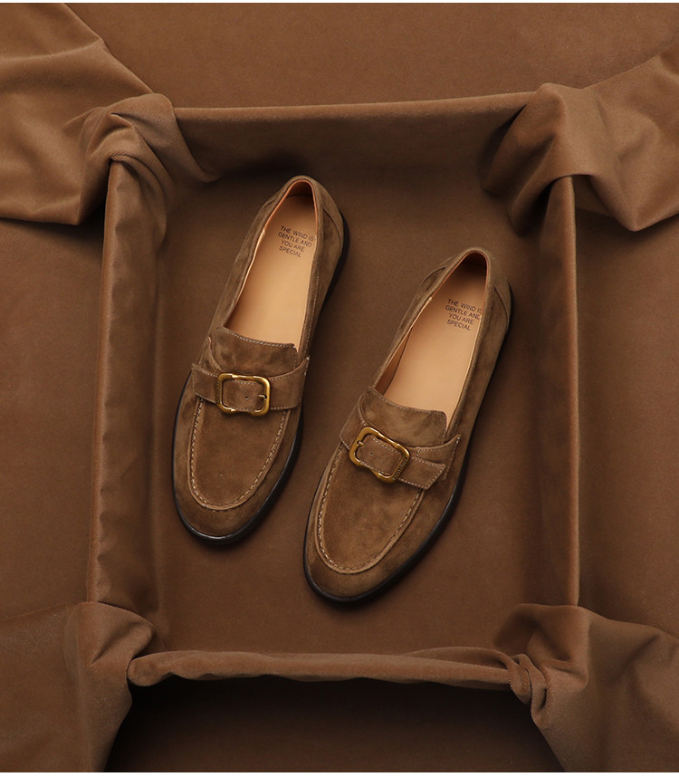Women Shoes Elegant - SHOEBOX ‌Women's vintage genuine leather buckle
