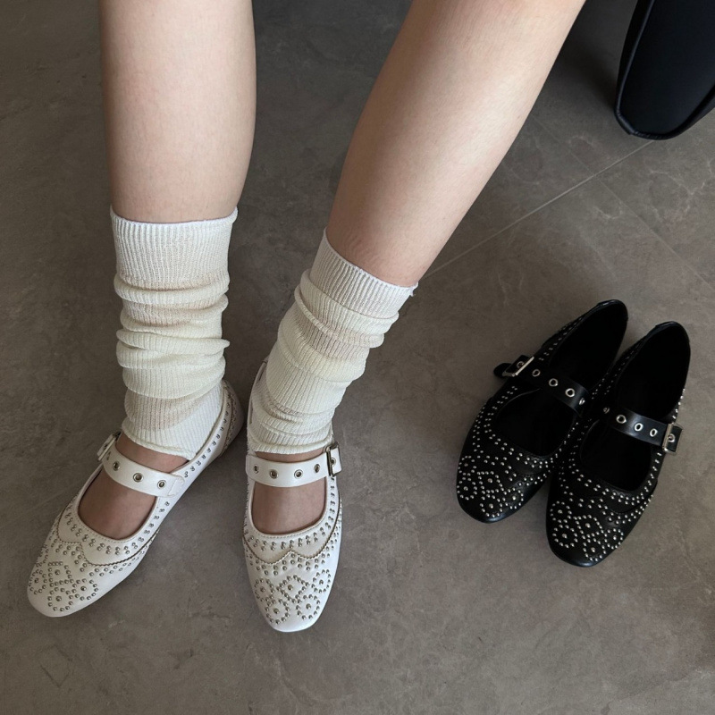 Retro Rivet Buckle Design Flat - огляд і ціна Women Shoes Elegant