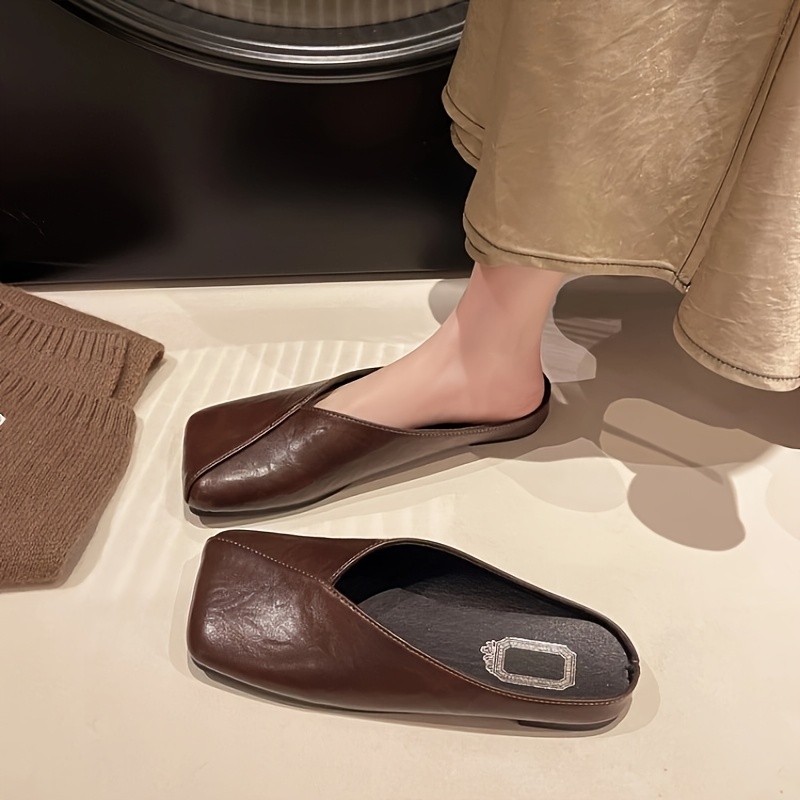 Spring Summer New Square Head  - огляд і ціна Slip On Mule Flat