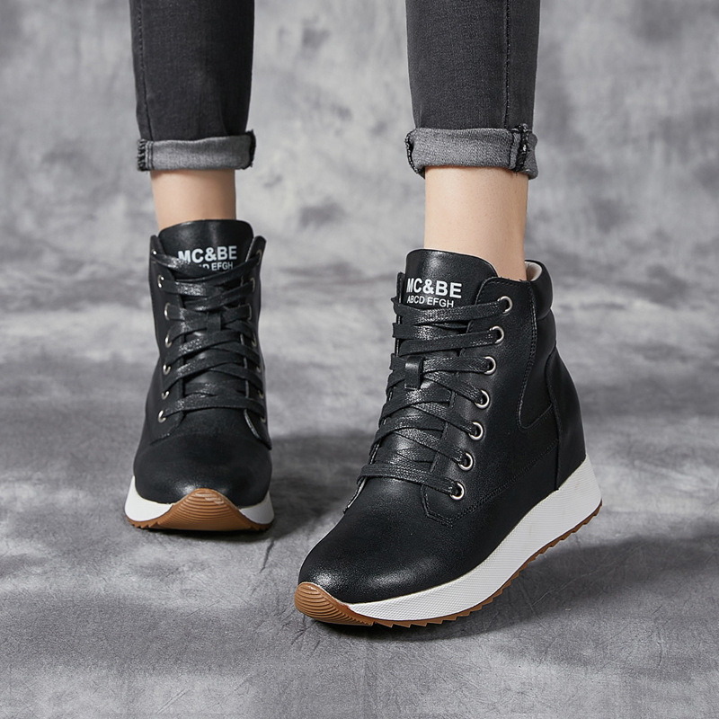 7CM Genuine Leather Women Ankl - огляд і ціна Wedge Heeled Sneaker