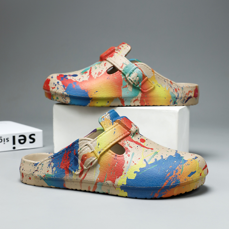 Men Women Graffiti Splash Pain - огляд і ціна Slip On Mule Flat