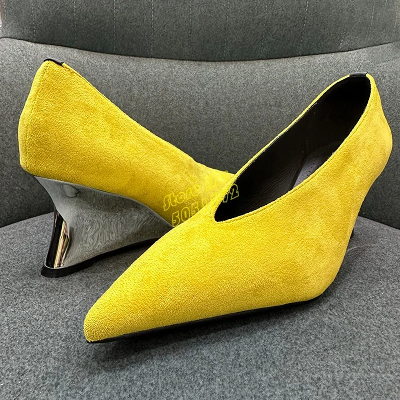 Red Suede Slip On Pumps Wedges - огляд і ціна Women'S Shoes Burgundy