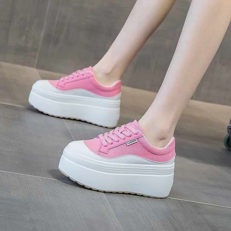 8cm New Canvas Genuine Leather - огляд і ціна Wedge Heeled Sneaker