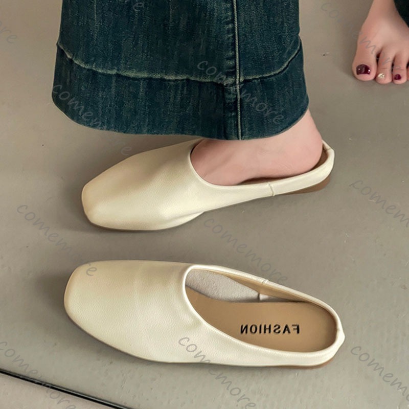 Comemore Retro Square Head Bao - огляд і ціна Slip On Mule Flat