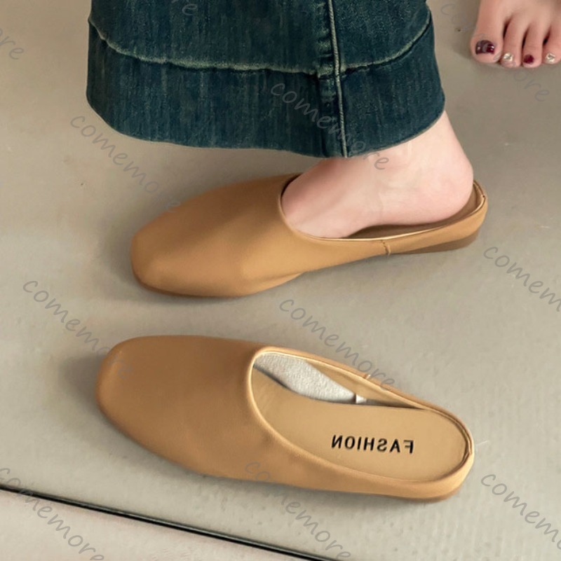 Comemore Retro Square Head Bao - огляд і ціна Slip On Mule Flat