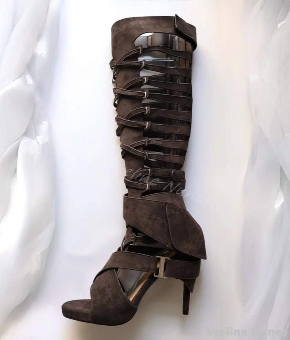 Hollow Flannel Knee High Sanda - огляд і ціна Knee High Boots Women