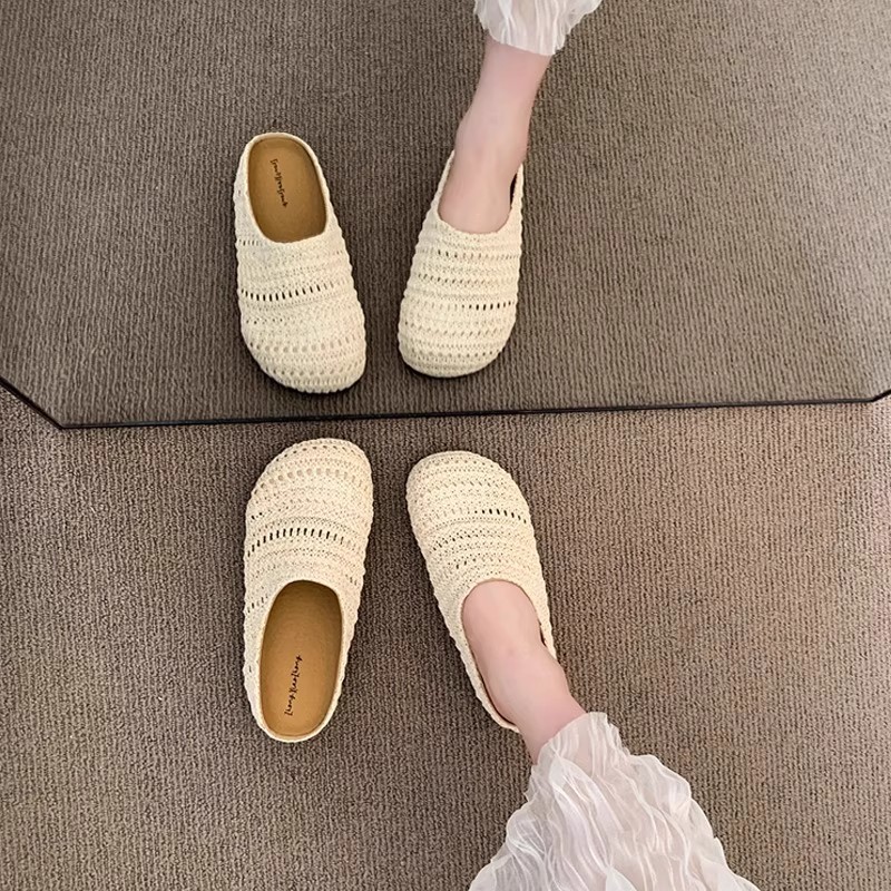 Women Raffia Woven Mule Slippe - огляд і ціна Slip On Mule Flat