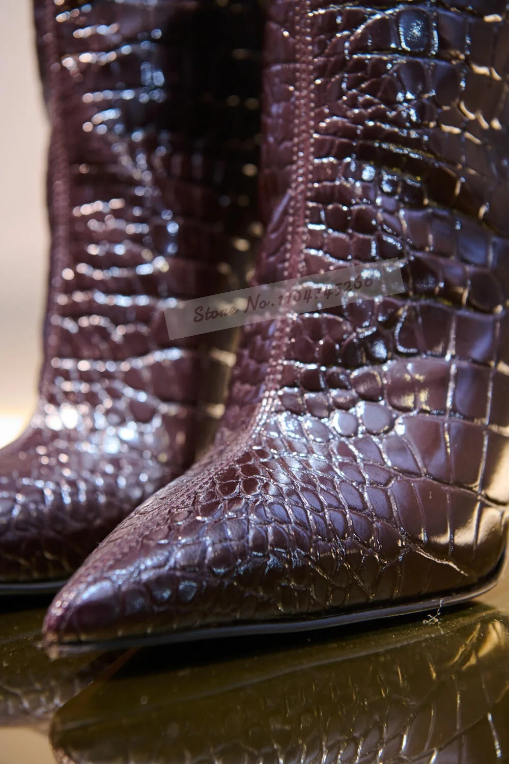 Burgundy Crocodile Thin High H - огляд і ціна Women'S Shoes Burgundy