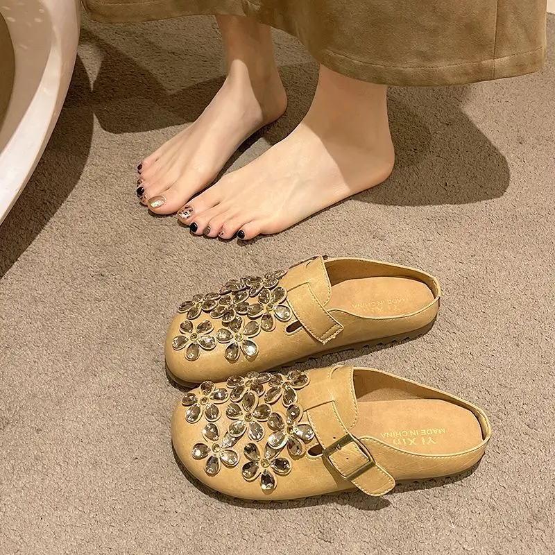 Women's Floral Rhinestone Buck - огляд і ціна Slip On Mule Flat