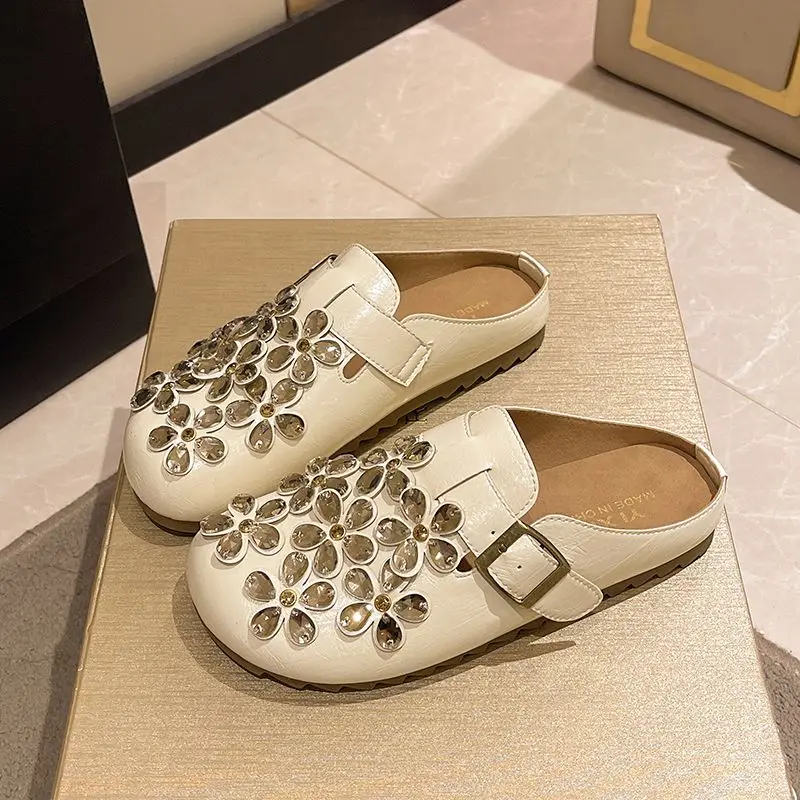 Women's Floral Rhinestone Buck - огляд і ціна Slip On Mule Flat