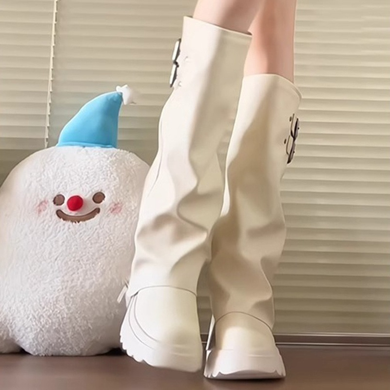Punk Style Splicing Thick Bott - огляд і ціна Knee High Boots Women