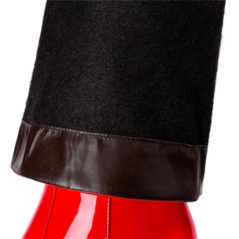 Red White Patent Leather Women - огляд і ціна Knee High Boots Women