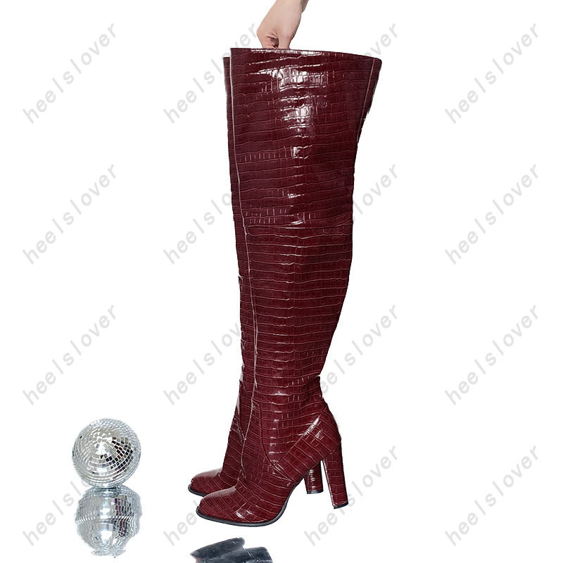 Women Handmade Winter Thigh Bo - огляд і ціна Women'S Shoes Burgundy
