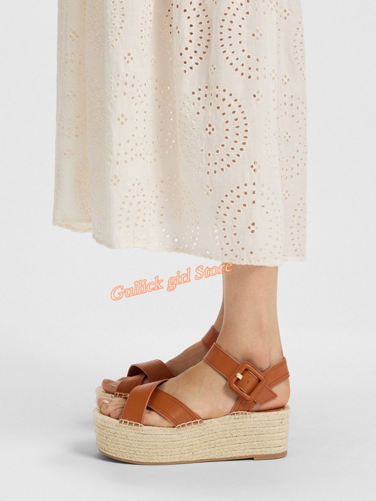 Platform Cross Strap Sandals A - огляд і ціна Women'S Shoes Burgundy