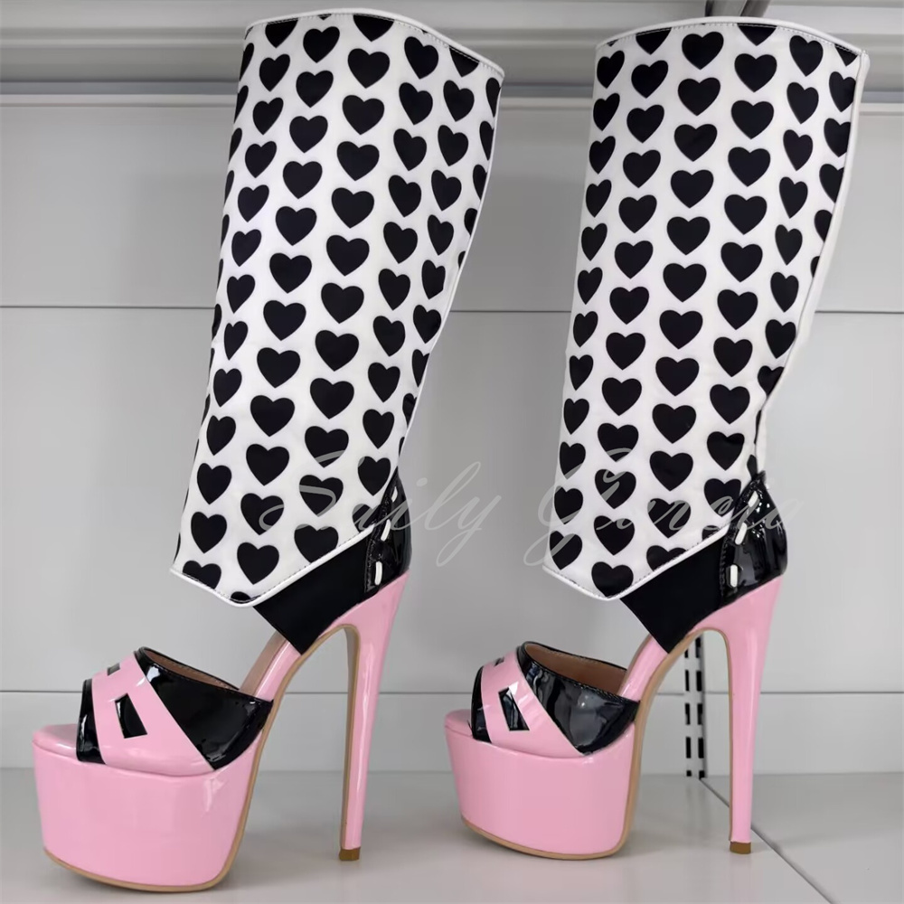 Girl Pink Heart Decor Knee Hig - огляд і ціна Knee High Boots Women
